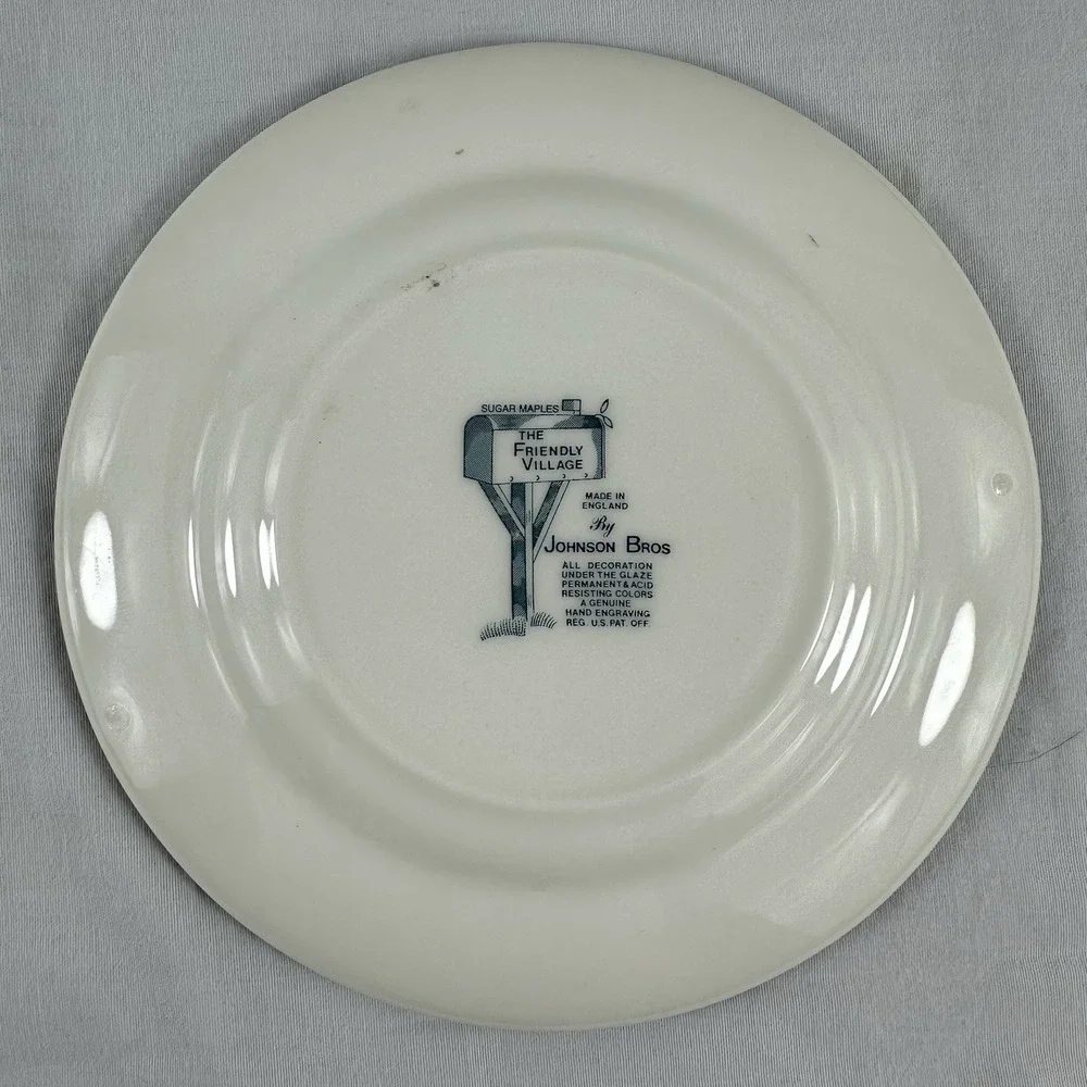 Vintage 3 Johnson Bros Plates Friendly Village Sugar Maples Bread & Butter 6